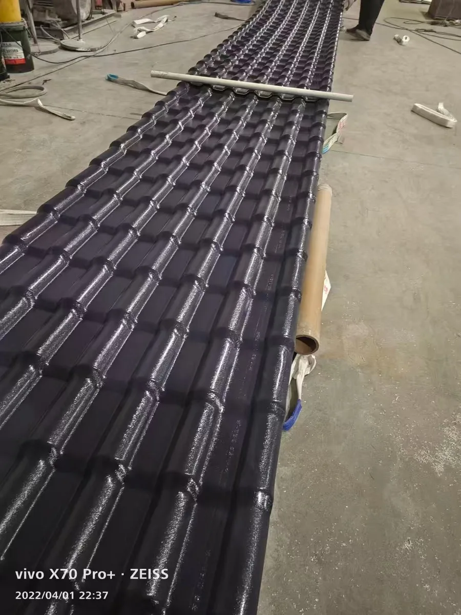 Synthetic resin roof tile profile for project comparison