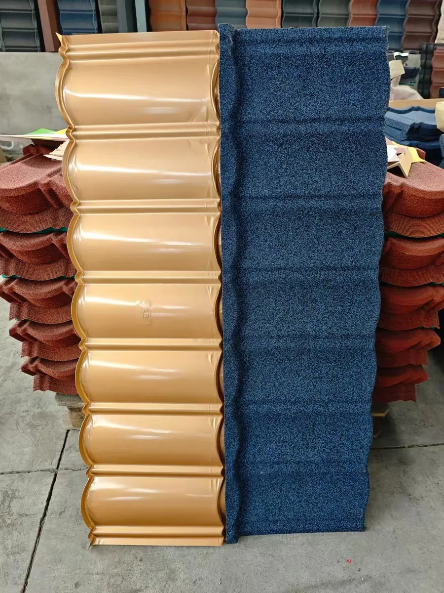 Stone coated metal roof tile product photo for quotation confirmation