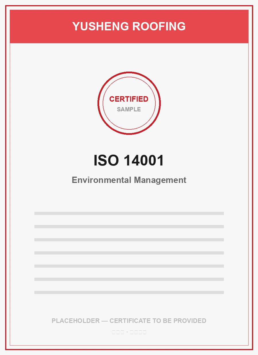 ISO 14001 environmental certificate (placeholder)