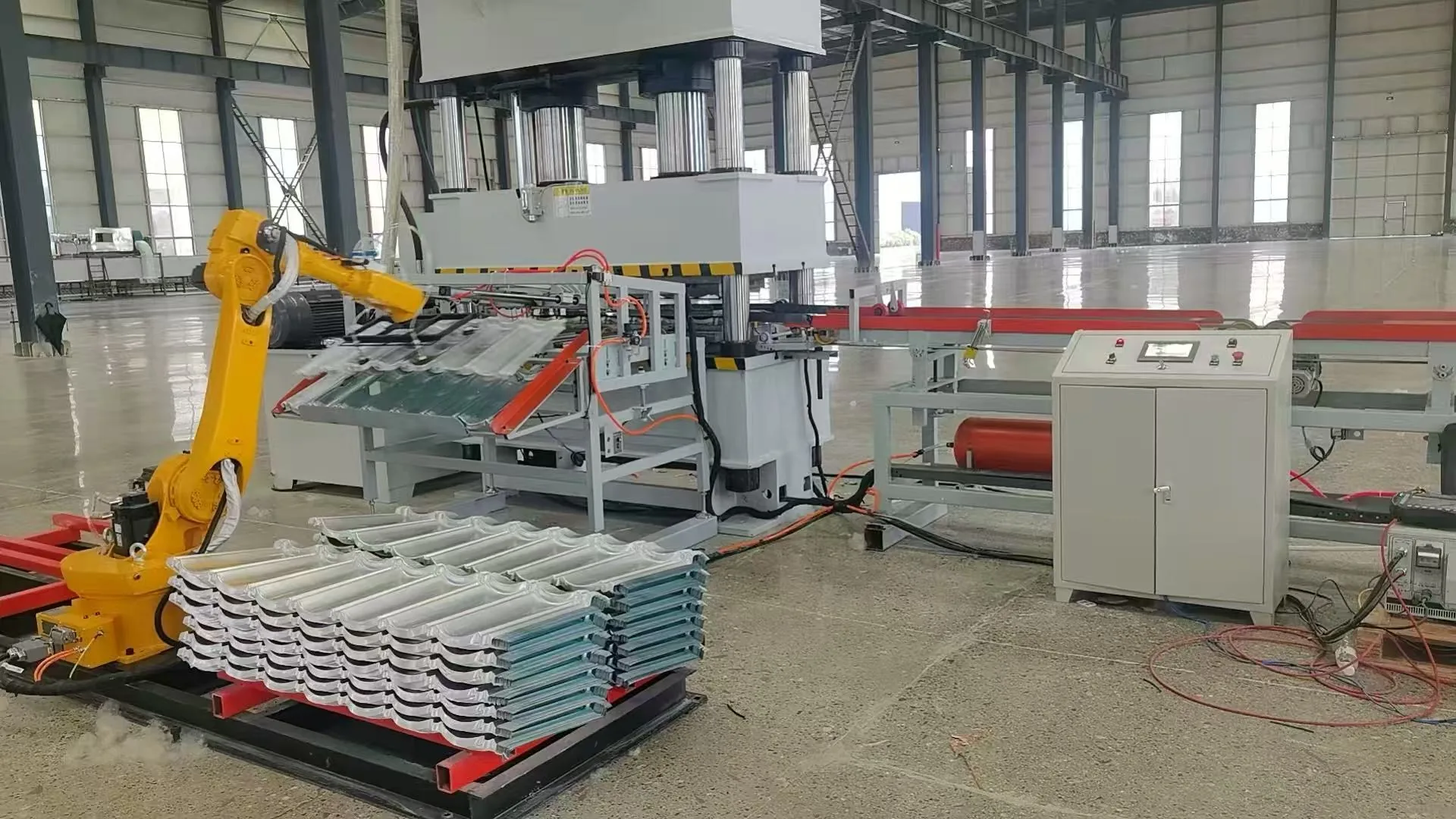 Stone-coated metal tile production line
