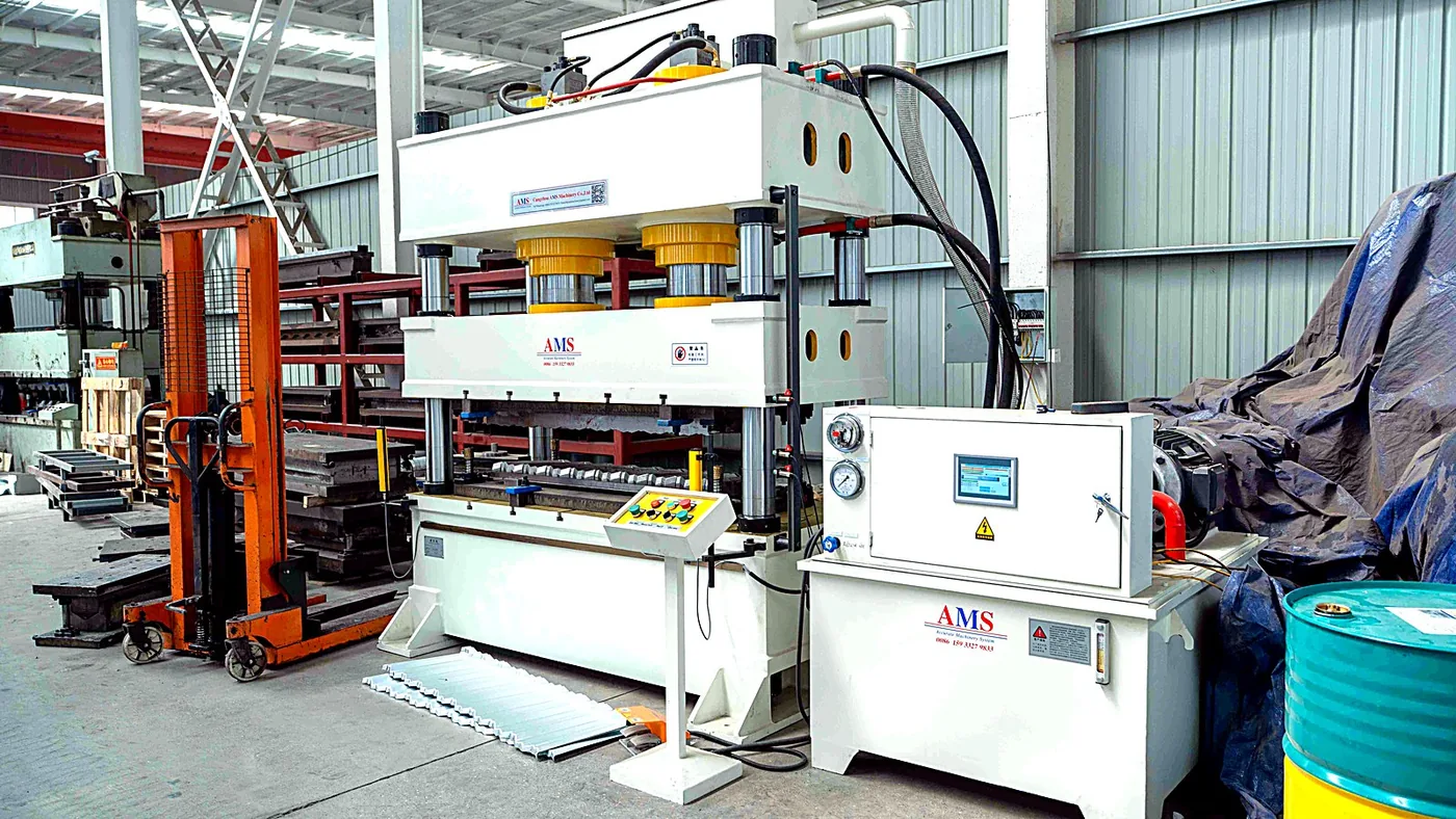 Stone-coated metal roof tile production line — main view