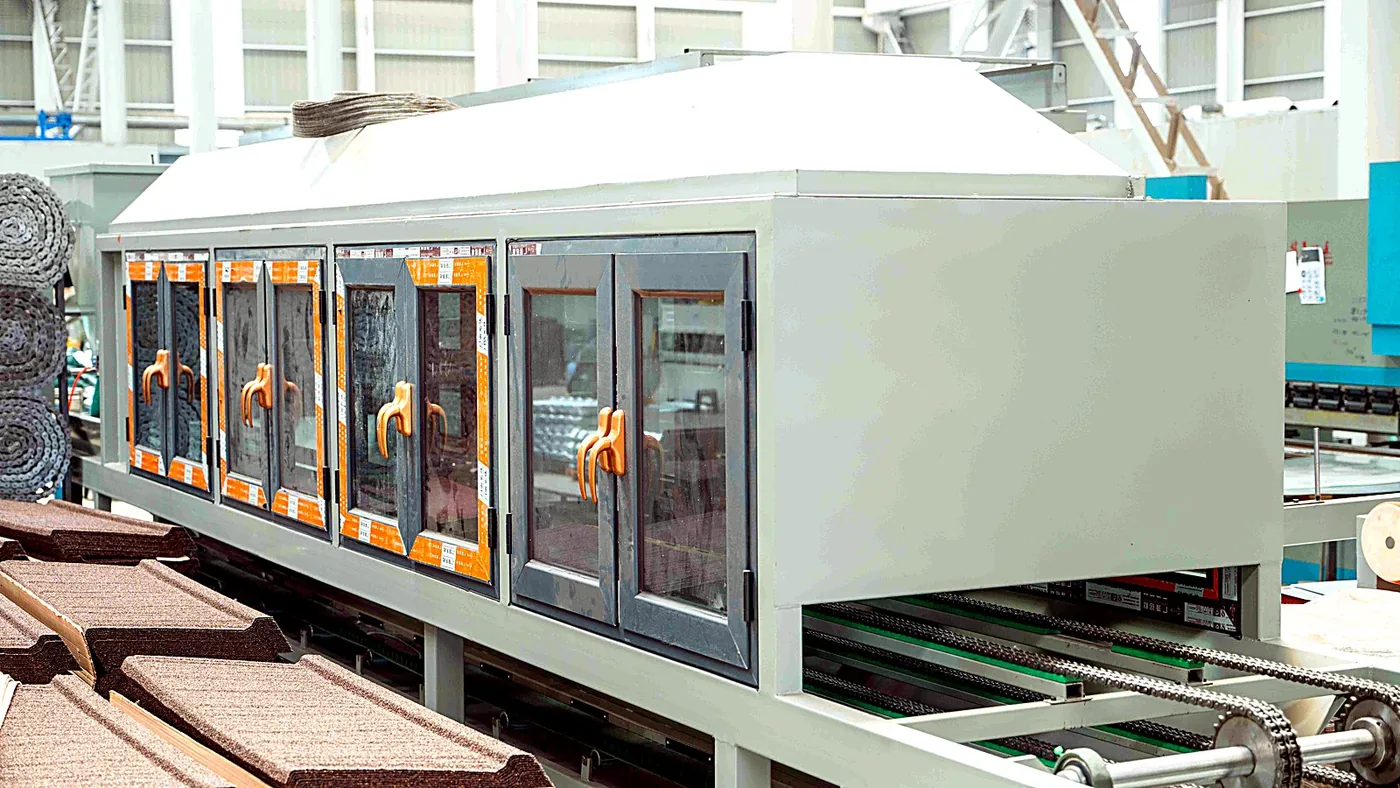 Stone-coated tile production line — on-site photo 15