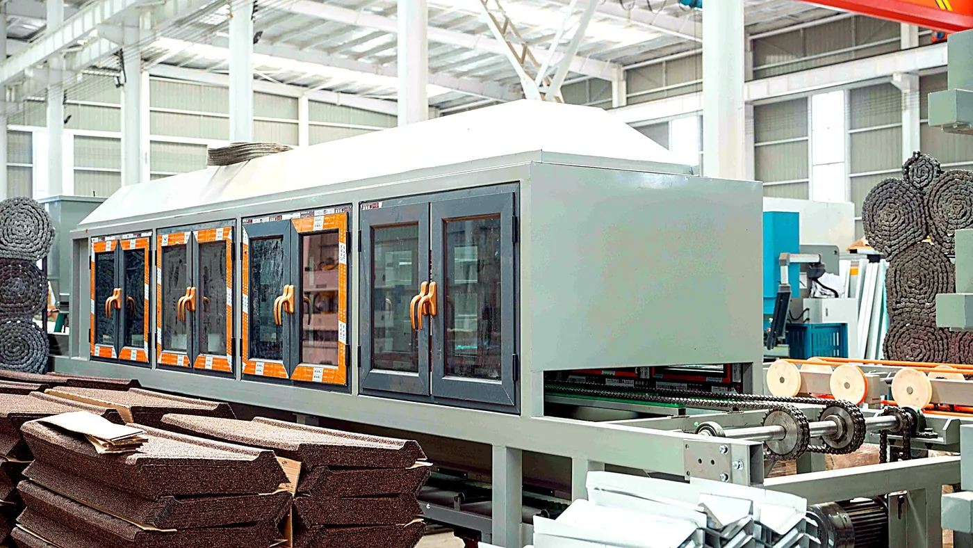 Stone-coated tile production line — on-site photo 25