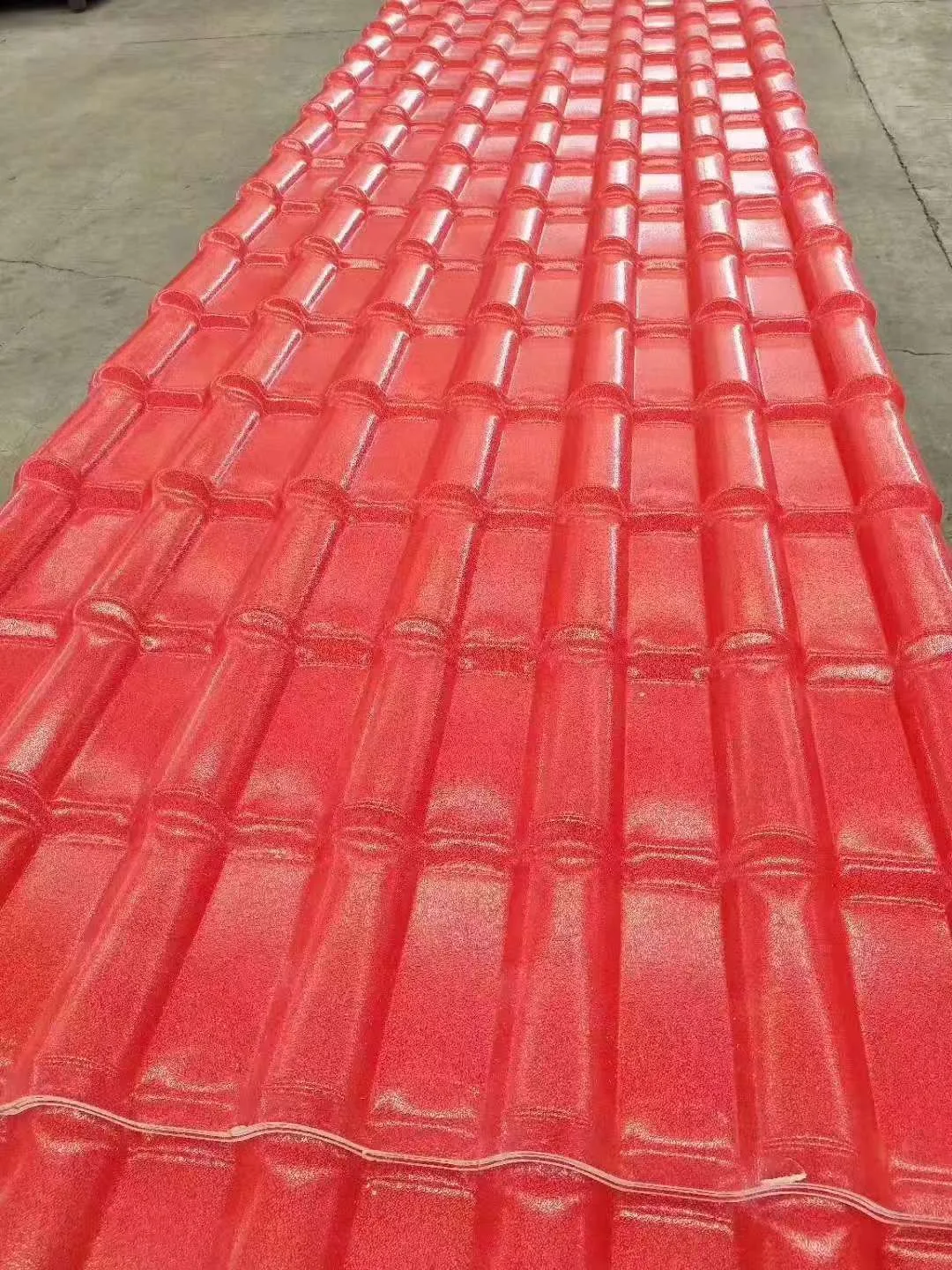 Synthetic resin ASA roof tile — production and finished roof